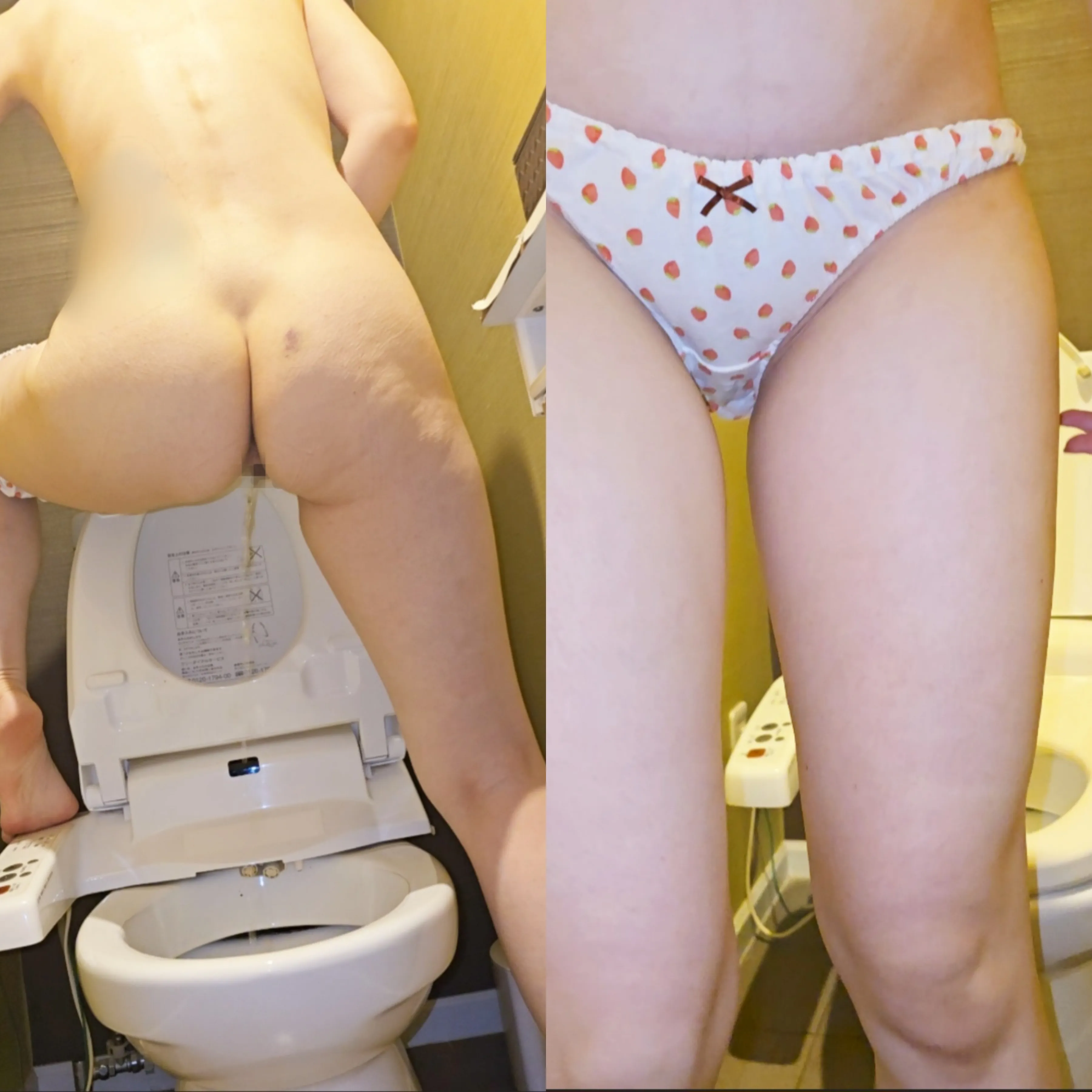 【いちごぱんつ履いて立ちションする人妻】
便器に向かって立ちションする変態人妻です。
純白のいちごぱんつをおしっこで汚しちゃいました。

素人個人撮影不倫NTRネトラレスレンダー高身長おしっこオシッコ放尿おしがまトイレ聖水小便排尿下着ランジェリーパンツ立ちション